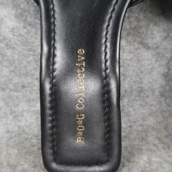 BOG Collective Shoes Women 11 Sandal Slip On Flat Twist Strap Leather Boho Black - Picture 6 of 12